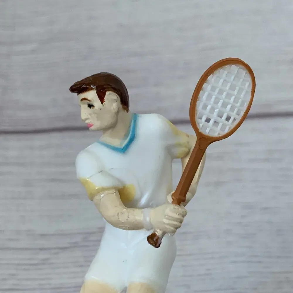 Vintage 1972 Wilton Plastic Tennis Player Cake Topper Figurine #1306-1276